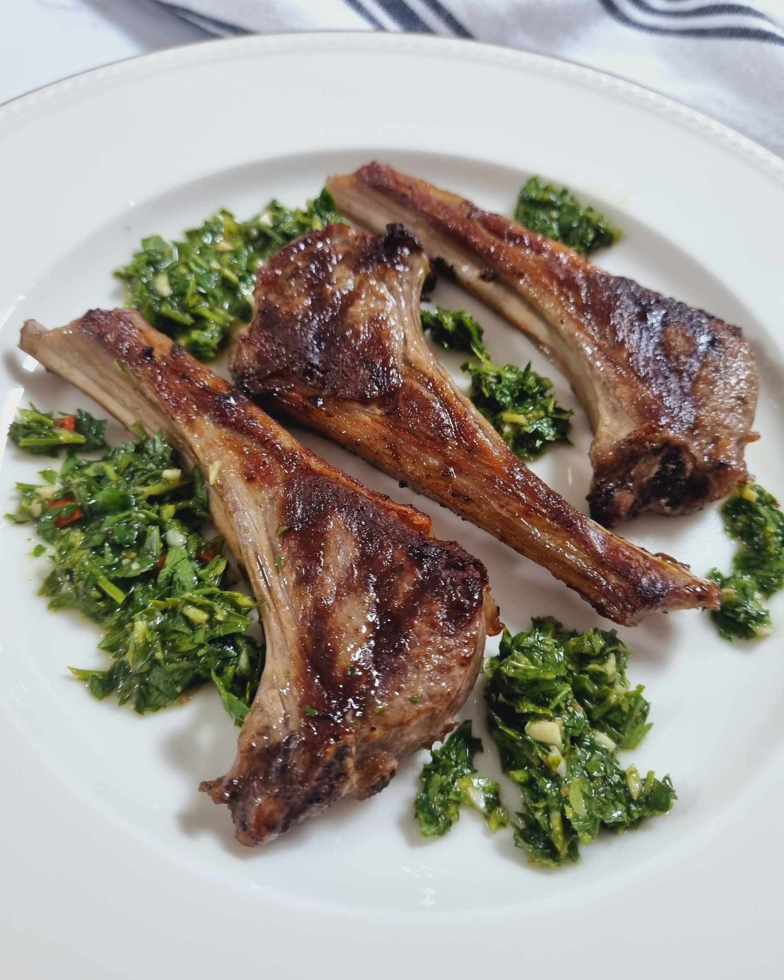 Lamb Chops with Chimichurri sauce