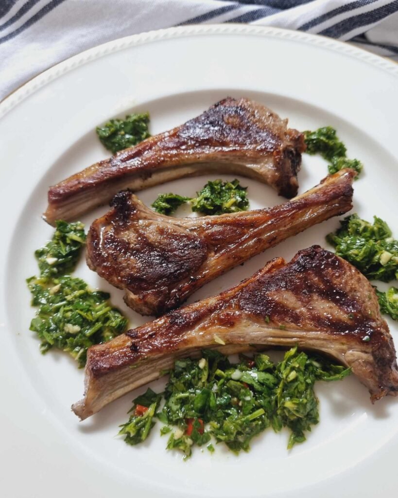 Lamb Chops with Chimichurri sauce