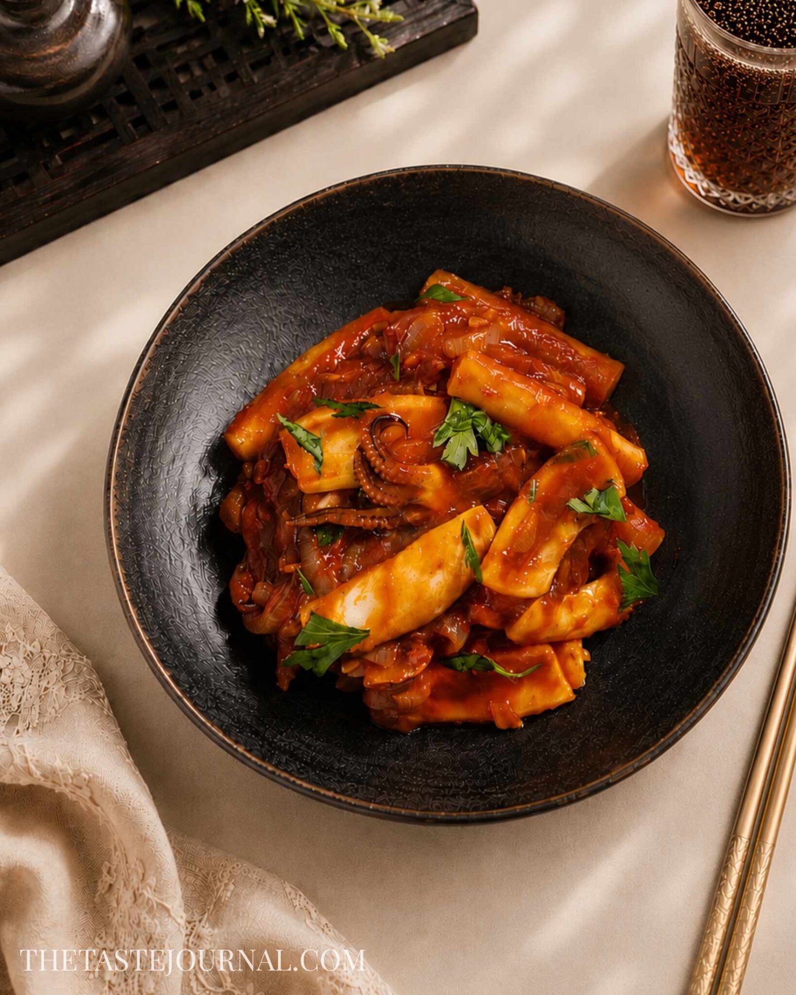 Spicy stir-fried calamari