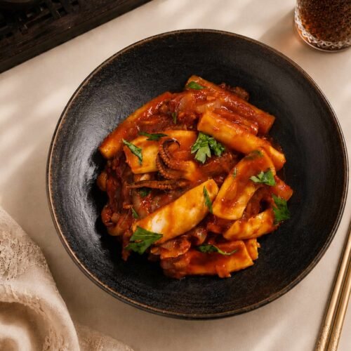 Spicy stir-fried calamari