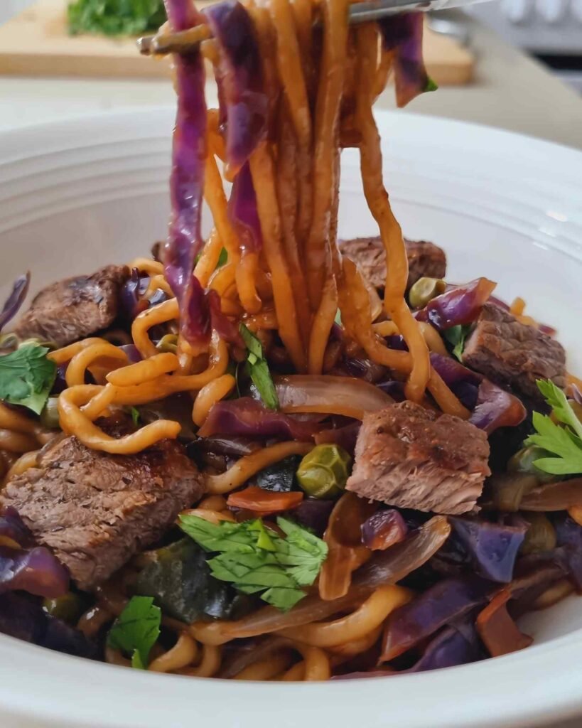 Jjapaguri with steak