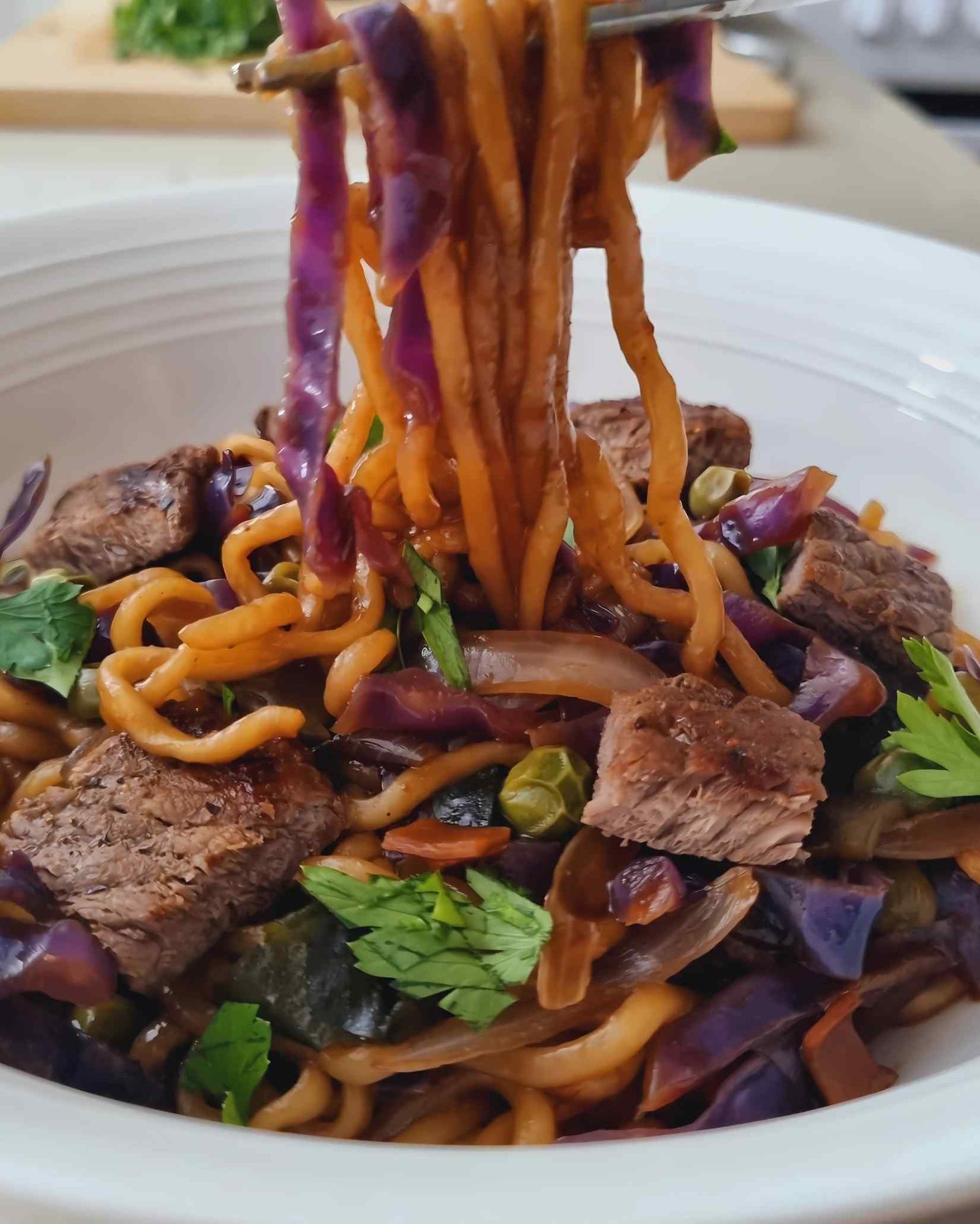 Jjapaguri with steak