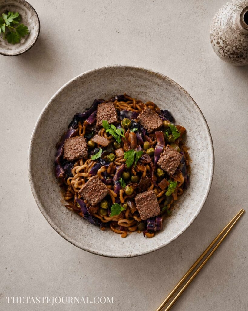 Jjapaguri with steak