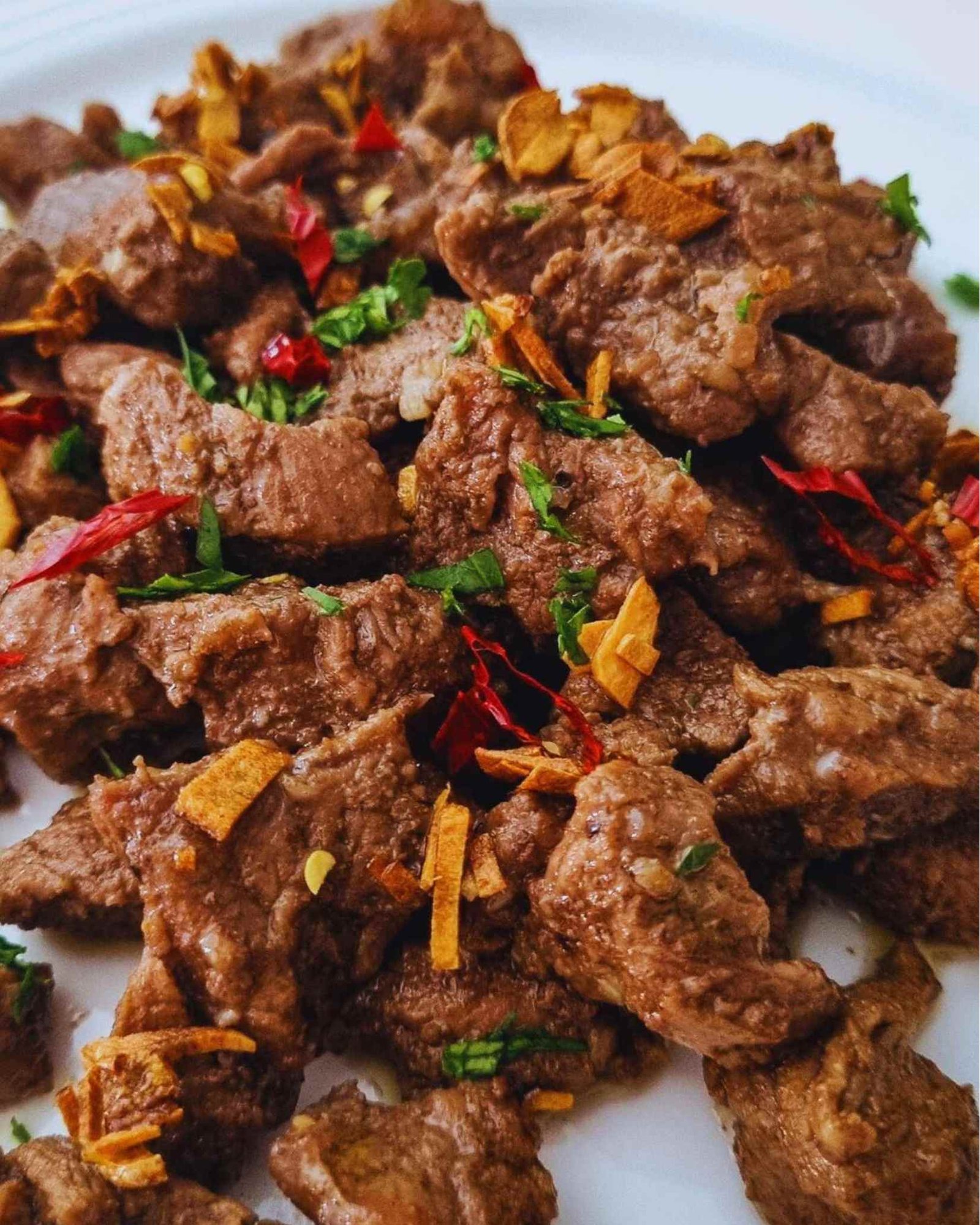 beef cubes with garlic butter