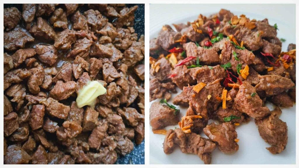 beef cubes with butter