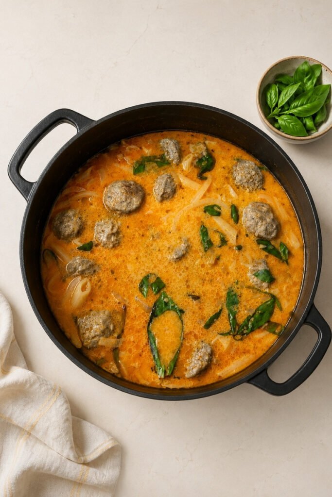 Italian meatball soup