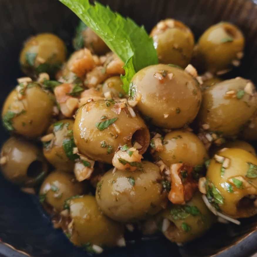 Marinated olives