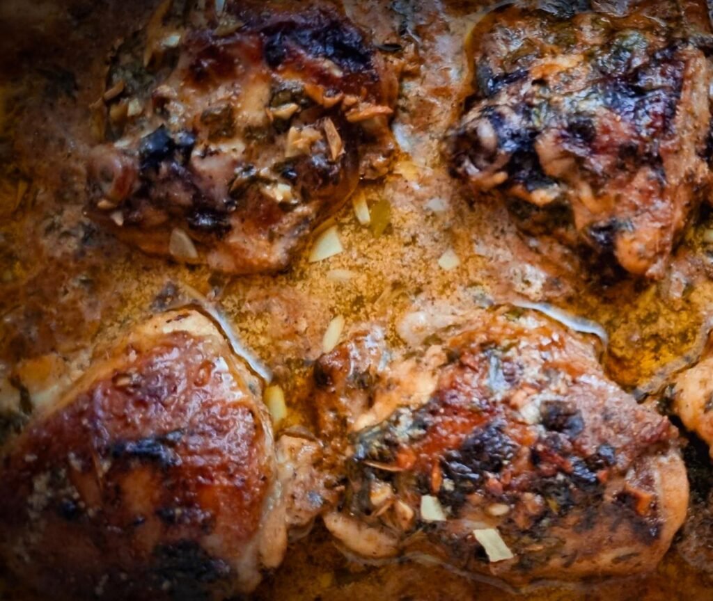 baked chicken with garlic yogurt