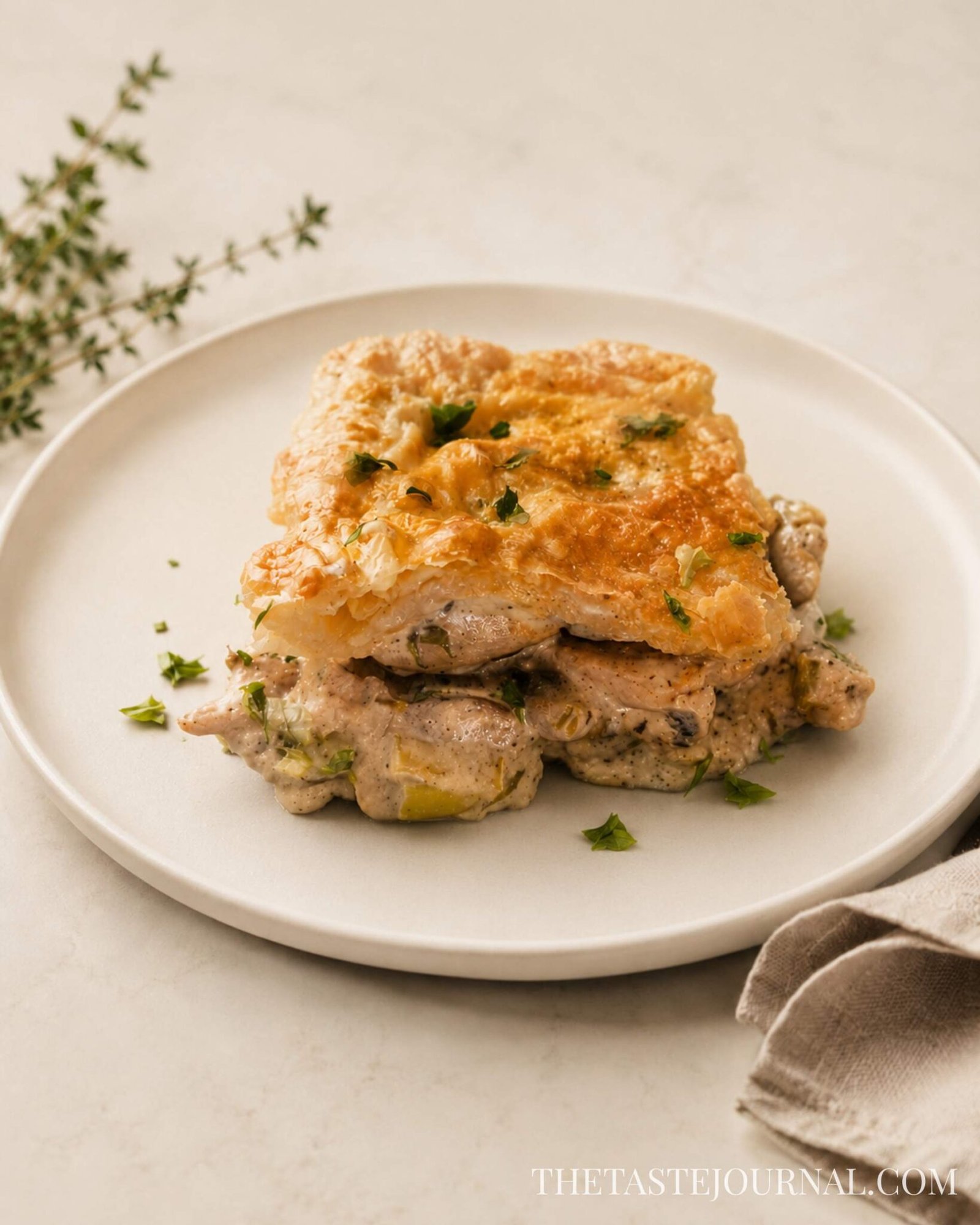 Chicken and mushroom pie