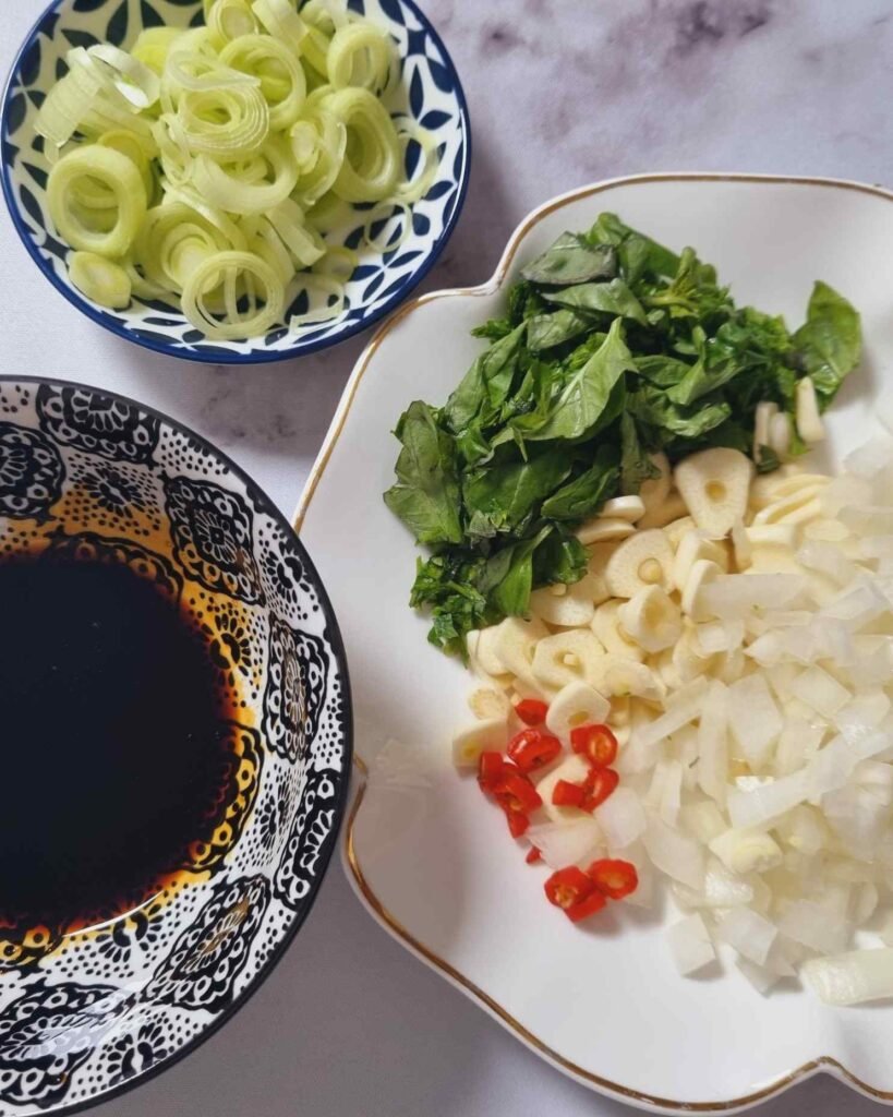 aromatics for Thai basil chicken