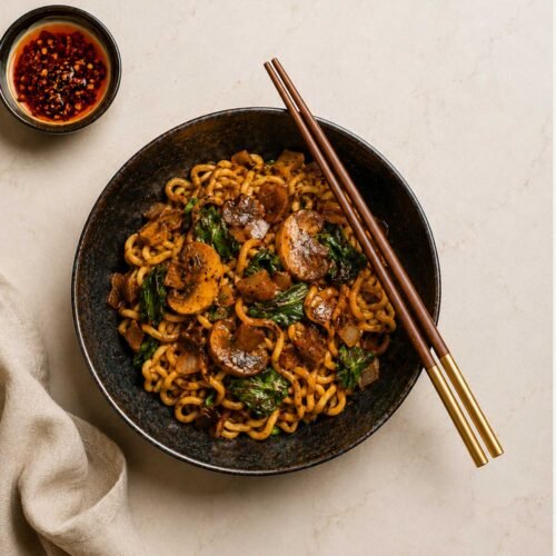 Spinach & Mushroom Noodles