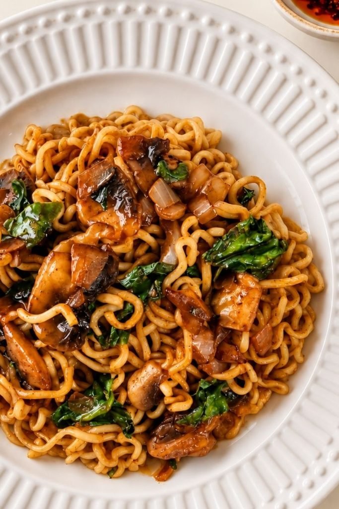 Spinach and Mushroom Noodles