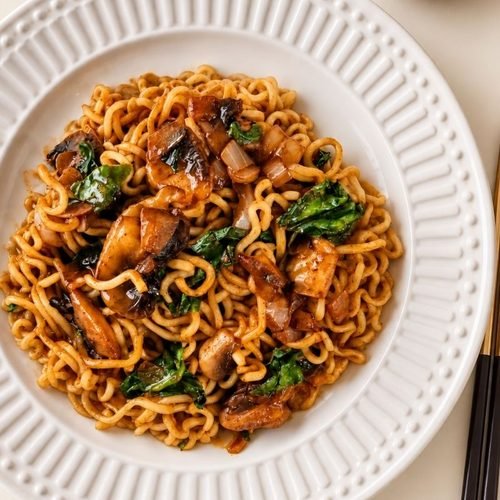 Spinach & Mushroom Noodles