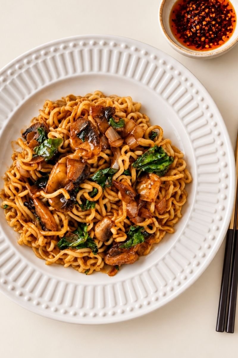Spinach & Mushroom Noodles