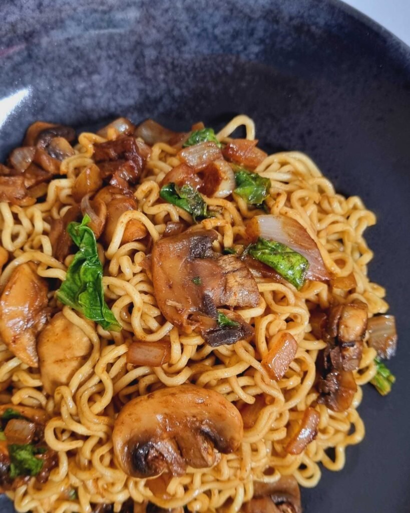 Spinach and Mushroom Noodles