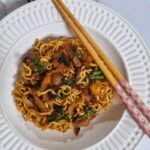 spinach and mushroom noodles