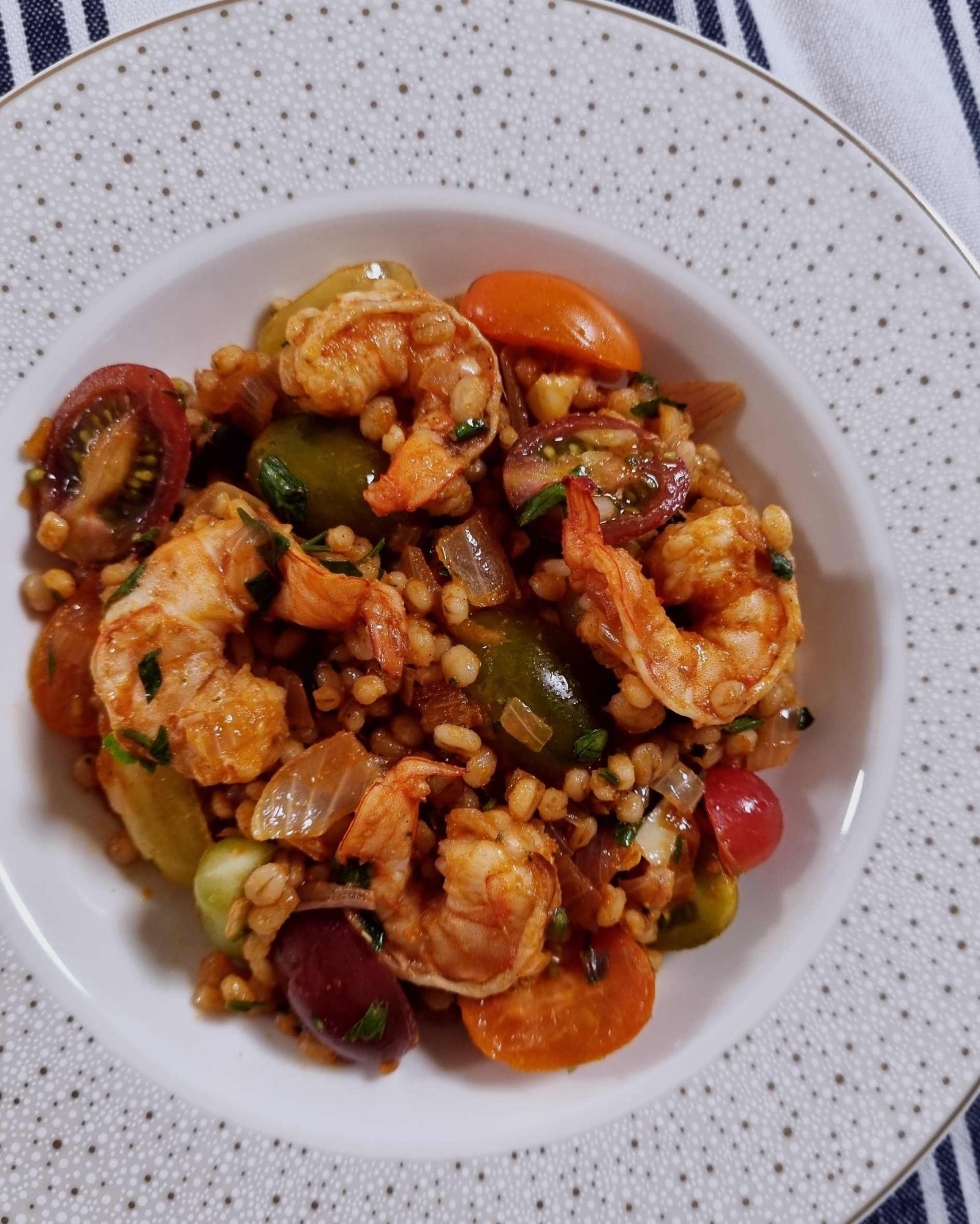 Barley Salad with Shrimps